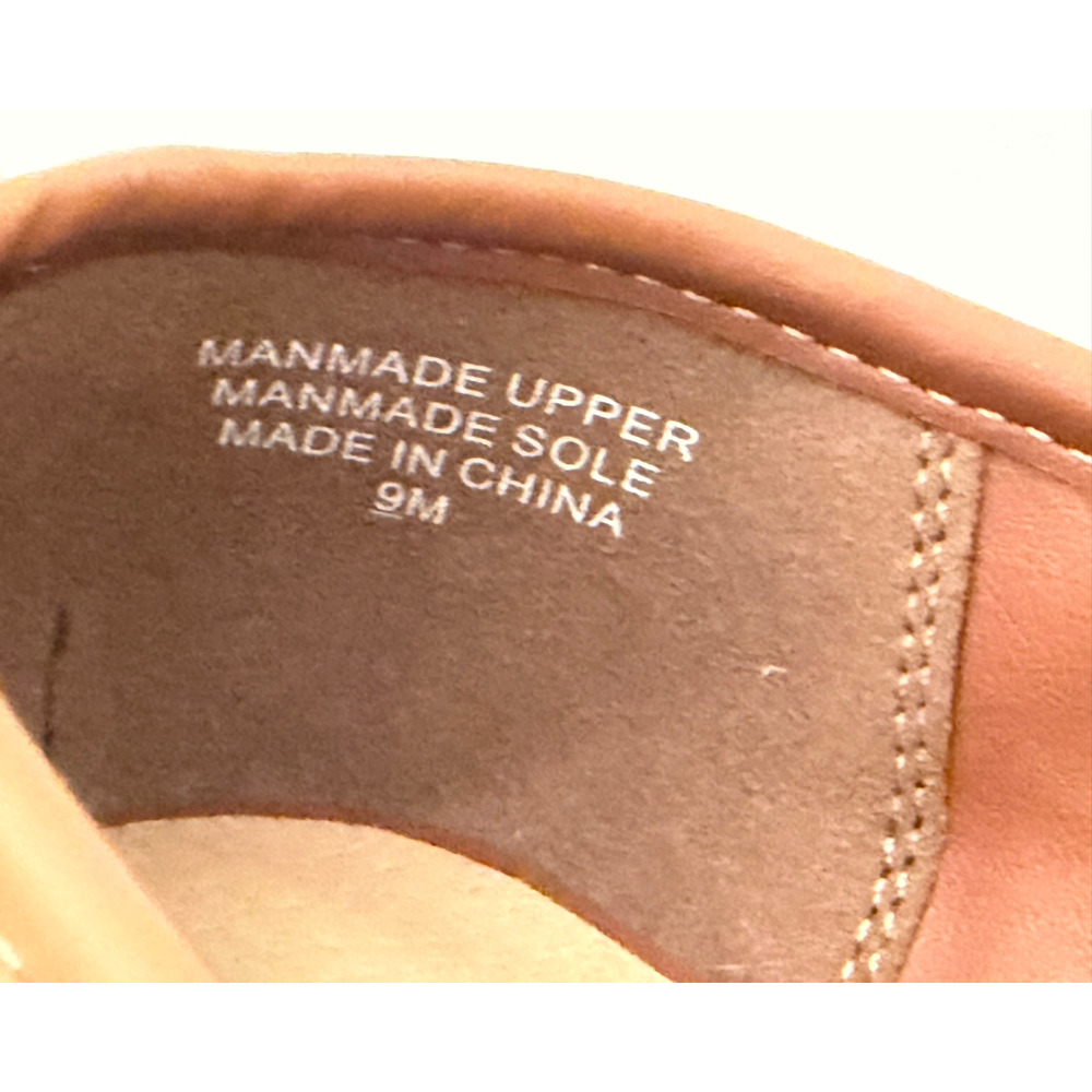 LOFT Sz 9 Gold Horse Bit Detail Loafers Slip-On Shoes Faux Leather Tan Neutral - Picture 8 of 8